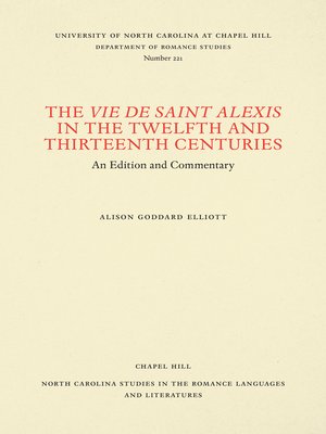 cover image of The Vie de Saint Alexis in the Twelfth and Thirteenth Centuries